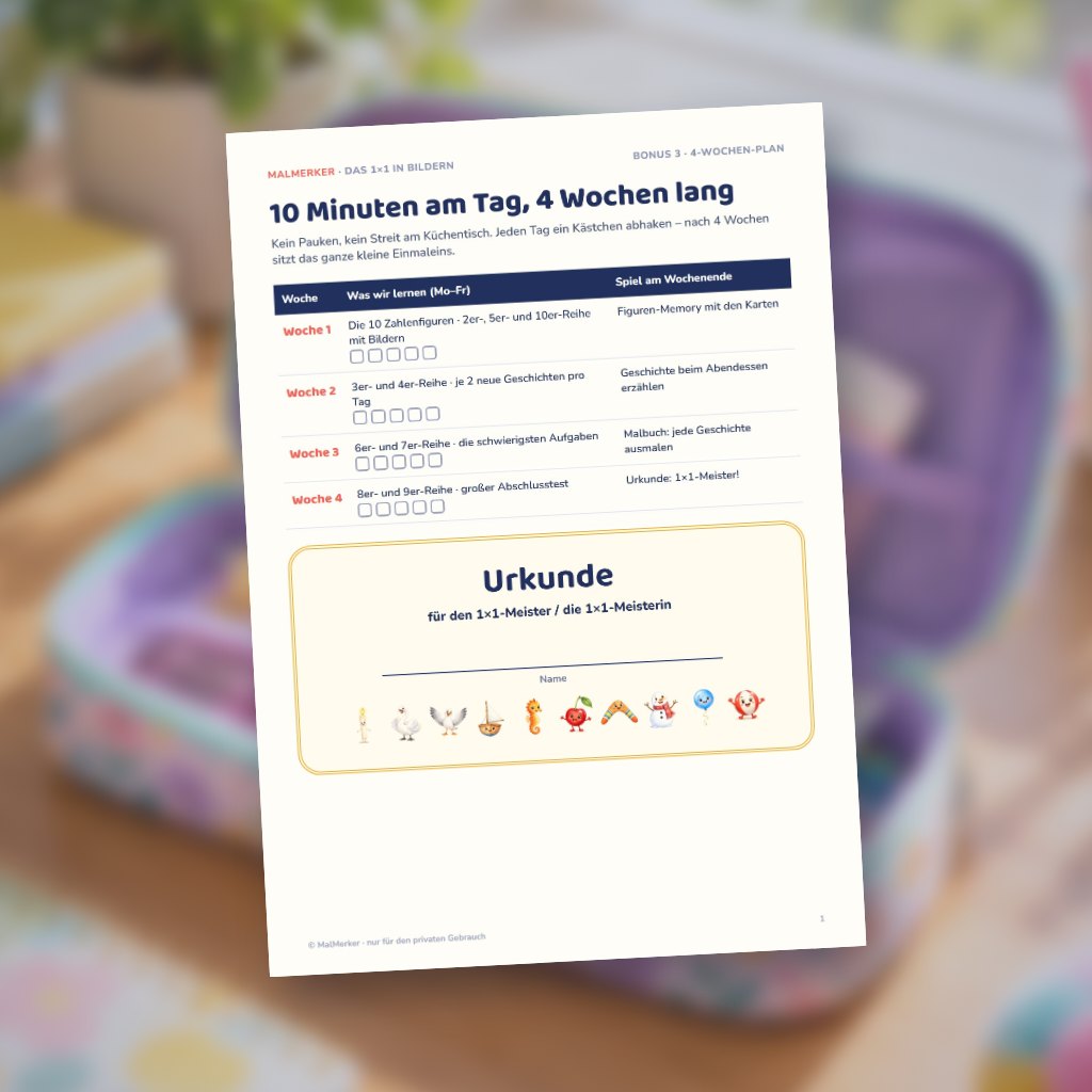 4-Wochen-Plan und Urkunde
