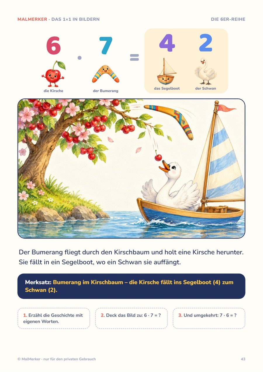 Geschichte zu 6 mal 7 gleich 42